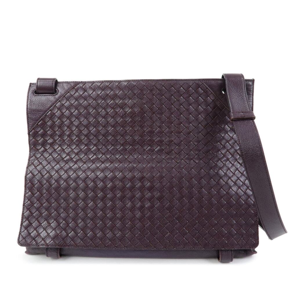 Bottega Veneta Intrecciato Lambskin Crossbody Bag Purple